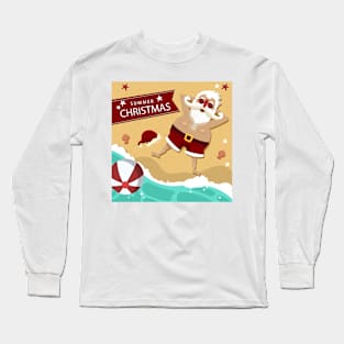 Summer Santa Claus Christmas Long Sleeve T-Shirt